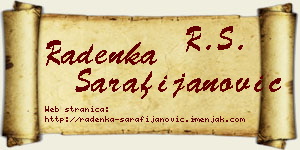Radenka Sarafijanović vizit kartica